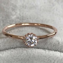 1.20 Ct LC Moissanite Solitaire Promise Engagement Ring 14K Rose Gold Plated - £59.09 GBP