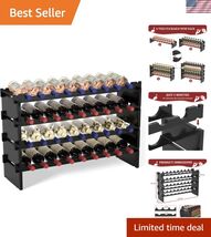 Compact 36-Bottle Wine Holder - Easy Assembly Bamboo Wine Rack for Any S... - $115.55