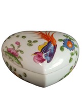 CHAMART Limoges Trinket Box Heart Shaped Bird of paradise and floral decoration - £67.42 GBP