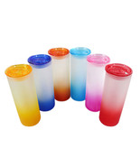 25oz Sublimation blank glass Ombre gradient Tumblers leak proof color lid - €5,76 EUR