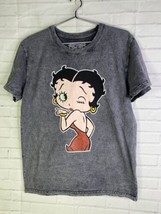 Betty Boop Comic Cartoon Glitter Logo Graphic Print Short Sleeve Womens Size L - £11.98 GBP