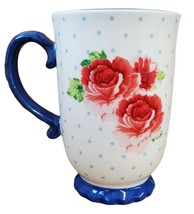 The Pioneer Woman Dark Blue White Heritage Floral Coffee Tea Mug Cup 18 oz Roses - £9.58 GBP