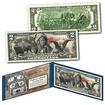 Americana Images of Historical U.S. Currency $2 Bill * BISON - INDIAN - ... - £11.68 GBP