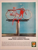 1964 Print Ad S&amp;H Green Stamps Bicycle on Service Station Hoist Merry Christmas - £14.67 GBP