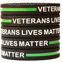 VETERANS LIVES MATTER Silicone Bracelets - The Thin Green Line Wristband... - £1.19 GBP+