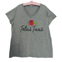 TOTUS TUUS I am Yours Latin Phrase Catholic Mary T-Shirt V-Neck Top Size... - £23.94 GBP