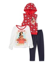 NWT Disney Elena of Avalor Hooded Vest Shirt &amp; Jeggings Girls Outfit Set 2T - £8.69 GBP