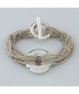 Tiffany &amp; Co. Sterling Silver Multi-Chain Bracelet w/ Circle Motif 6.5&quot; ... - $729.37 CAD