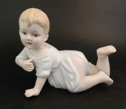 Vintage Bisque Porcelain Crawling Piano Baby EUC - £18.93 GBP