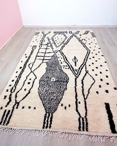 Beni ourain rug, Authentic Moroccan rug, Berber carpet, Genuine Wool rug - £504.60 GBP
