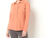 Denim &amp; Co. Essentials Perfect Jersey Long-Sleeve Top- APRICOT, M - £16.67 GBP