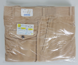 Vtg NWT Lands End Mens Natural Tan Cotton Blend Corduroy Pants 42 / 27 - £19.57 GBP