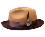 Men BENTLY Hat Australian Wool Fedora Damien Collection DM752 Camel/Brown - $1,197.07 MXN