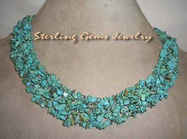   Breathtaking Genuine Turquoise Stone  Necklace - £11.98 GBP