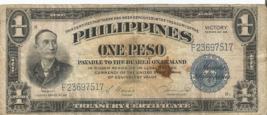 Philippines 1 Peso   Victory   Note   Circulated   # 27 - $12.86