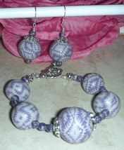 Perfectly Pretty Purple Rain Bracelet Matching Earrings - $17.99