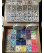 5800 Clay Beads Bracelet Making Kit 24 Colors Spacer Flat Beads for kids... - $8.79