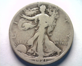 1921-S Walking Liberty Half Dollar Good G Nice Original Coin From Bobs Coins - £74.70 GBP