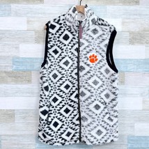 Clemson Tigers Tribal Fleece Vest Jacket Black White Pressbox Womens Medium - £53.35 GBP