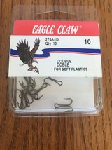 Eagle Claw DOUBLE DOBLE FOR SOFT PLASTIC QTY3 274A-10 QTY-10 Ships N 24 - £23.33 GBP
