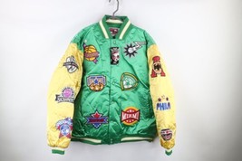 NOS Vintage 90s Streetwear Mens 3XL NBA Basketball Team Logo Satin Bomber Jacket - £233.28 GBP