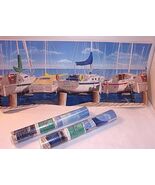 Marina Nautical Wall Border Dock Sailboat Gone Fishing 30 ft NEW Captain... - €25,27 EUR