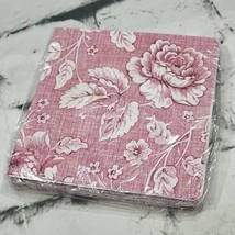 Vintage American Greetings Napkins Decoupage Craft Paper 16 Red Toile Rose - $11.88