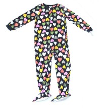 Carters Fleece Footed Pajama Blanket Sleeper Size 7 8 12 14 Blue Hearts - £21.96 GBP