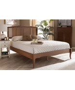 Corinne Ash Wanut and Synthetic Rattan King Size Platform Bed - $18,093.60 MXN