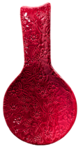 Holiday Red Floral Kitchen Spoon Rest Utensil Holder Ceramic 9.5-In Gift... - $282.31 MXN