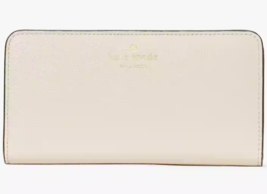 Kate Spade Bailey Large Slim Bifold White Leather Wallet K9754 NWT Ivory $179 FS - £44.87 GBP