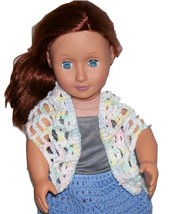Handmade American Girl Multi Colored Shawl, Crochet, 18 Inch Doll - £6.31 GBP