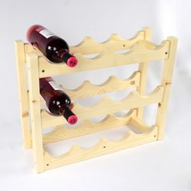 3 Tier Wine Rack Stackable 12 Bottle Free Standing Storage Stand Stylish... - $35.64