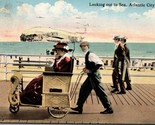 Rolling Push Cart Ride Atlantic City New Jersey NJ 1920 DB Postcard L8 - $11.83
