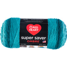 Red Heart Super Saver Ombre Yarn Deep Teal - £19.06 GBP