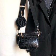 Vintage  women shoulder bag  designer wide strap Crossbody bag chain Sling bag p - $37.87