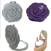 Rose Compact Double Sided Folding Silver Mirror Magnifying Handheld Make... - $14.99