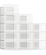 See Spring 12 Pack Shoe Storage Box, Clear Plastic Stackable Shoe Organi... - $51.95