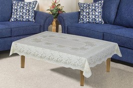 PVC Vinyl Lace Tablecloth for Center Table &amp; 2 Seater Table-36 x 54 Inches - £24.40 GBP