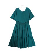 Danny &amp; Nicole Emerald Green Cape Top Blouson Tiered Maxi Dress Women&#39;s ... - $53.34 CAD