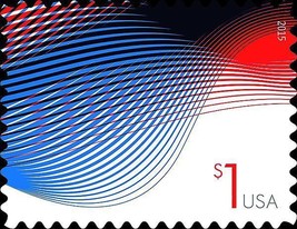 2015 $1 Patriotic Wave, Billowing Flags Scott 4953 Mint F/VF NH - £1.71 GBP