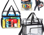 Clear Lunch Bag Durable PVC See Through Zip Pouch with Adjustable Strap ... - £24.12 GBP