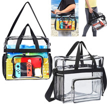 Clear Lunch Bag Durable PVC See Through Zip Pouch with Adjustable Strap ... - £23.83 GBP