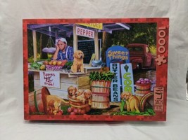 Jack Pine Sweet Things Puppies In A Pepper Booth 1000 Piece Puzzle - £28.03 GBP