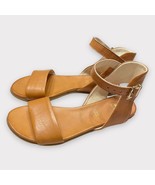 NWOT BATA buttery soft leather brown ankle strap flat sandals size 6 - €38,17 EUR