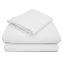 100% Natural Jersey Cotton 3 Piece Toddler Sheet Set, White, Soft Breath... - £34.23 GBP