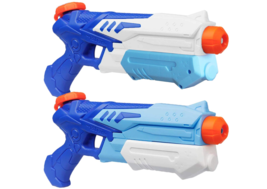2 Pack Water Gun Squirt Guns Blaster High Capacity Soaker Toy Pool NEW - £15.53 GBP