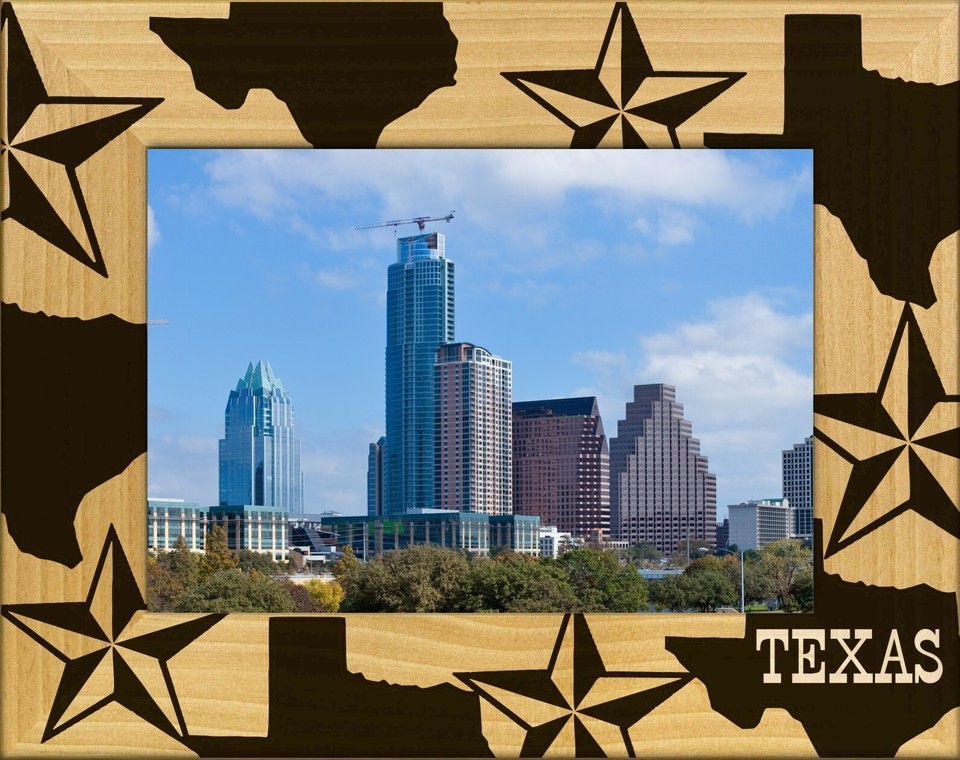 Texas Laser Engraved Wood Picture Frame Landscape (3 x 5) - $25.99