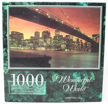 Wonderful World 1000 Piece Jigsaw Puzzle MANHATTAN, NY w/ Twin Towers Ne... - £8.75 GBP