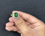 3.40 Ct Emerald Cut Natural Emerald &amp; Diamond Anniversary Ring Yellow Go... - $165.32